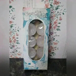Vintage Candle Craft 10 Tea Lights In Metal Cups New In Box